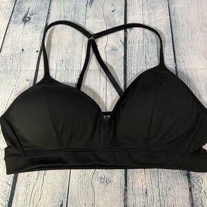 Athleta Quest Wherever Black Athleisure Athletic Yoga Pilates Sport Bra XL